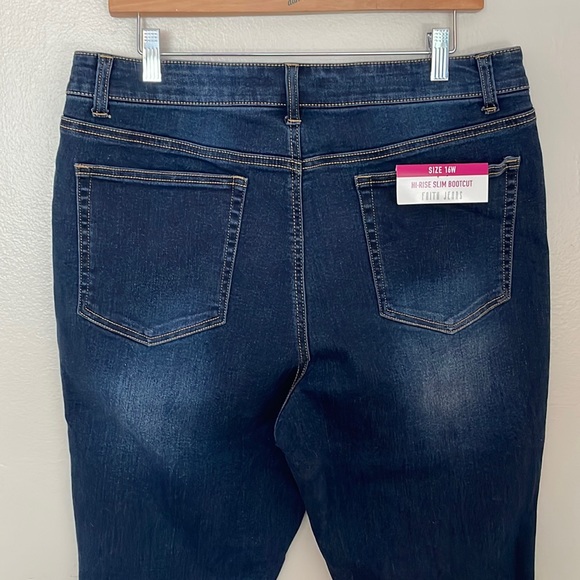 NWT Faith Jeans Hi Rise Slim Bootcut Jeans. 16W - Picture 8 of 9